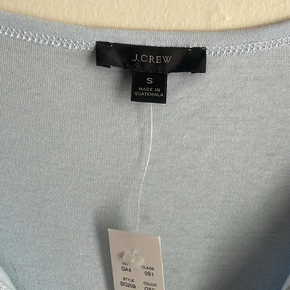 J.Crew Broken-in Jersey Tiered Mini Dress Light Blue